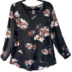 Chelsea & Theodore Floral Print Blouse Long Sleeve Size S Excellent